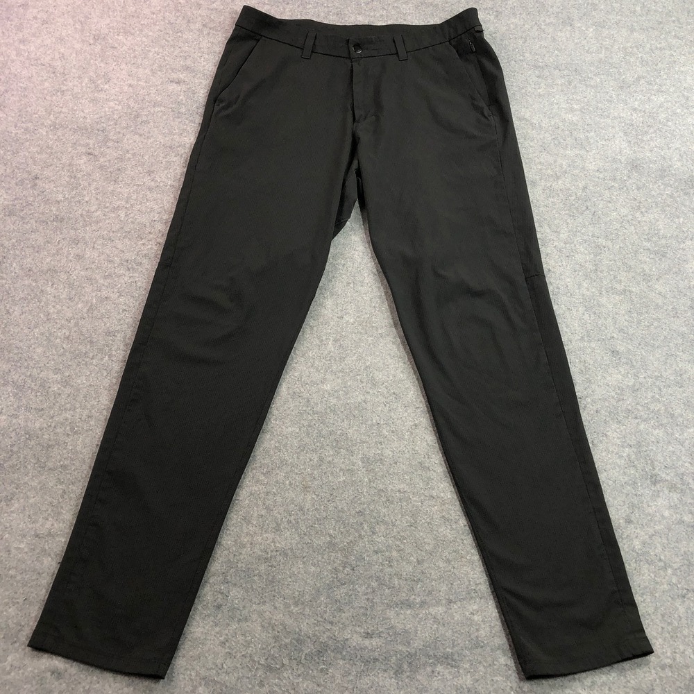 Lululemon Mens Pants 34 Black Ripstop Grid Airing Easy Slim Style M5925S